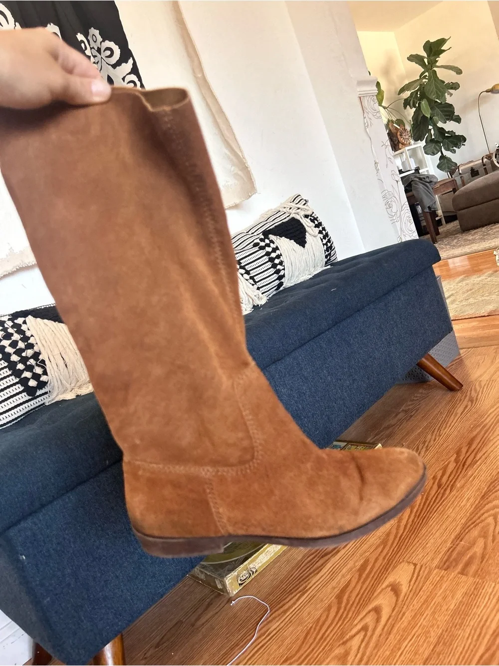 Tall Suede Riding Boots - Brown - NINE WEST American vintage NW FROLLIC so cute!